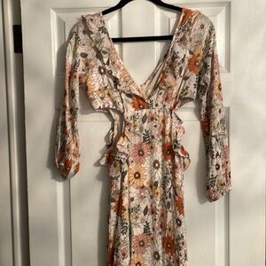 Altar'd State Floral Maxi Dress - Orange, White, Green